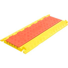 5-Channel General Purpose Cable Guard, 36"L x 17-1/4"W x 1-15/16"H, Yellow/Orange