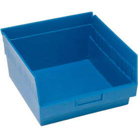 Plastic Nesting Storage Shelf Bin 11-1/8"W x 11-5/8"L x 6"H Blue
