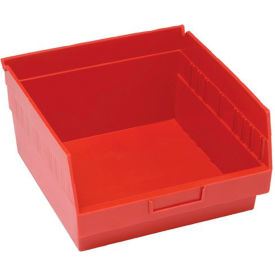 Plastic Nesting Storage Shelf Bin 11-1/8"W x 11-5/8"L x 6"H Red