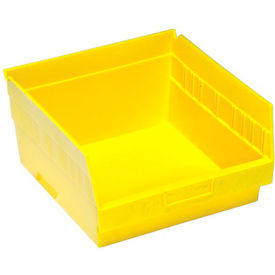 Plastic Nesting Storage Shelf Bin 11-1/8"W x 11-5/8"L x 6"H Yellow