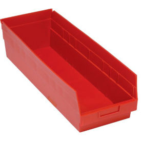 Plastic Nesting Storage Shelf Bin 8-3/8"W x 23-5/8"L x 6"H Red