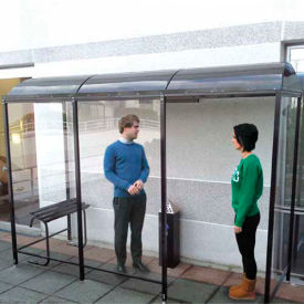 No Butts 3 Sided Smoking Shelter - Back To Wall - 7'W x 3'6"D x 8'2"H Black