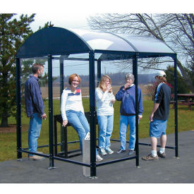No Butts 4 Sided Smoking Shelter - Freestanding - 10'4"W x 7'D x 8'2"H Black