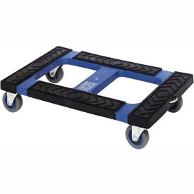30"L X 18"W Quantum Plastic Container Dolly With Padded Rubber Ledge