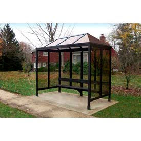 Smoking Shelter Vented Poly-Hip Roof Three Sided With Open Front 7'6" X 2'8"