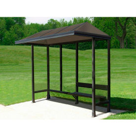 Smoking Shelter Vented Poly-Hip Roof Three Sided With Open Front 10' X 2'8"