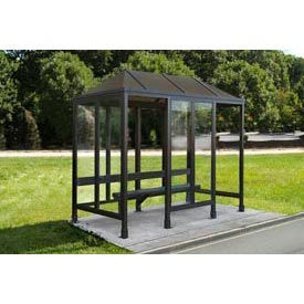 Smoking Shelter Vented Poly-Hip Roof 4 Side W/ Left & Right Front Opening 12'X5'