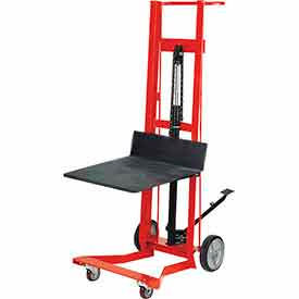Foot Pedal Platform Lift Truck 260009 Four Wheel Style 750 Lb. Cap.