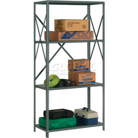 4 Shelf, Open Steel Shelving, 36"W x 24"D x 73"H, Starter, 20 GA, Gray