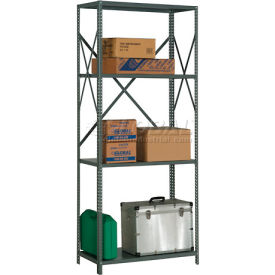 4 Shelf Open Steel Shelving, 36"W x 18"D x 85"H, Starter, 20 GA, Gray