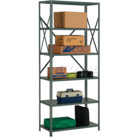 6 Shelf Open Steel Shelving, 48"W x 24"D x 85"H, Starter, 20 GA, Gray