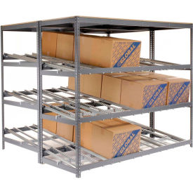 Carton Flow Shelving Double Depth 4 LEVEL 96"W x 72"D x 84"H