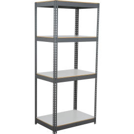 4 Shelf Heavy Duty Boltless Shelving Starter, 36"Wx12"Dx60"H, Laminate Deck