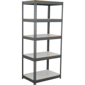 5 Shelf Heavy Duty Boltless Shelving Starter, 36"Wx12"Dx84"H, Laminate Deck