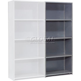 5 Shelf Closed Steel Shelving, 36"W x 30"D x 85"H, Add On, 20 GA, Gray