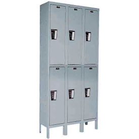 2-Tier 6 Door Maintenance-Free Quiet Locker, 12"Wx12"Dx36"H, Dark Gray, Unassembled