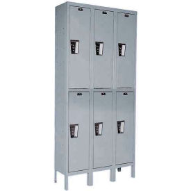 2-Tier 6 Door Maintenance-Free Quiet Locker, 45"W x 18"D x 78"H, Gray, Unassembled