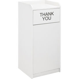 36 Gallon Wooden Waste Receptacle With Tray Top Gray