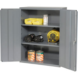 Heavy Duty Counter Top Height Storage Cabinet, 16 Gauge, 36"W x 18"D x 48"H, Gray