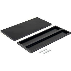 Shelves For 36"Wx18"D Storage Cabinet, Black, 2 Pack