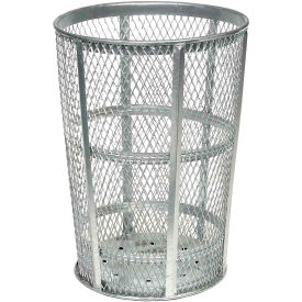 Outdoor Steel Mesh Corrosion Resistant Trash Can, 48 Gallon, Silver