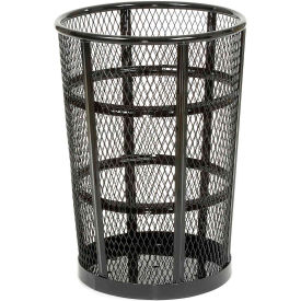 Outdoor Steel Mesh Corrosion Resistant Trash Can, 48 Gallon, Black