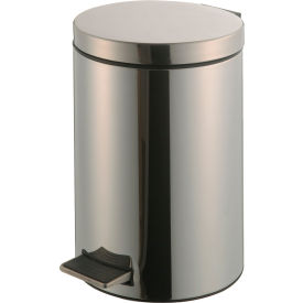 3-1/2 Gallon Step On Trash Can - Stainless Steel