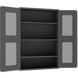 HD Cabinet, Expanded Metal Mesh Door, 14 Gauge, 48"W x 24"D x 72"H, All-Welded, Gray