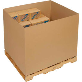 Double Wall Gaylord Bottom Cargo Containers, 48"L x 40"W x 36"H, Kraft