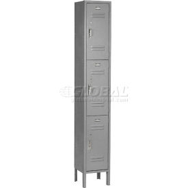 3-Tier 3 Door Locker, 12"W x 15"D x 78"H, Gray, Unassembled