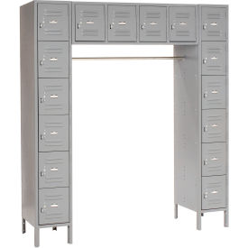 16 Person Box Locker, 69"W x 18"D x 78"H, Gray, Unassembled