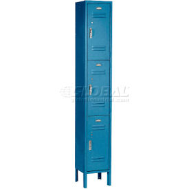 3-Tier 3 Door Locker, 12"W x 15"D x 78"H, Blue, Assembled