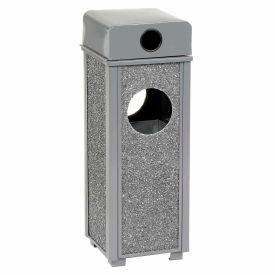 Stone Panel Trash Weather Urn, 2-1/2 Gallon, 10-1/4" Square x 28"H