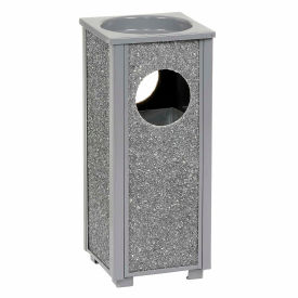 Stone Panel Trash Sand Urn, Gray, 2-1/2 Gallon, 10-1/4" Square x 24"H