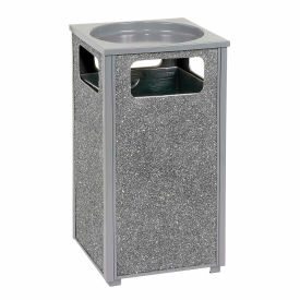 Stone Panel Trash Sand Urn, Gray, 24 Gallon, 17-1/2" Square x 32"H