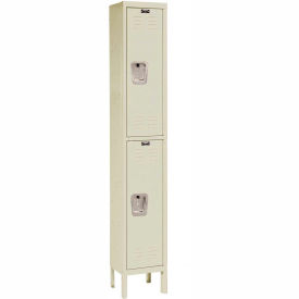 2-Tier 2 Door Premium Locker, 12"W x 12"D x 36"H, Tan, Unassembled