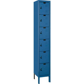 6-Tier 6 Door Premium Locker, 12"W x 15"D x 78"H, Blue, Assembled