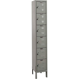 6-Tier 6 Door Premium Locker, 12"W x 15"D x 78"H, Dark Gray, Assembled