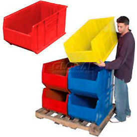 Plastic Hulk Stacking Bin, 36"L x 19-7/8"W x 17-1/2"H, Red