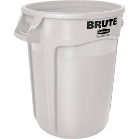 Brute 2632 Trash Container w/Venting Channels 32 Gallon - White