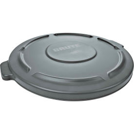 Flat Lid for 32 Gallon Round Trash Container - Gray