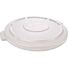 Flat Lid For 32 Gallon Round Trash Container - White