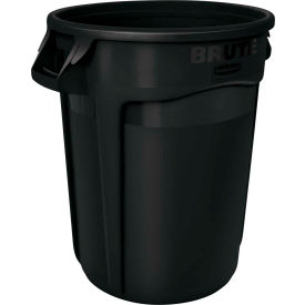 2643-60 Trash Container w/Venting Channels, 44 Gallon - Black