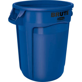 Brute 2643-60 Trash Container w/Venting Channels, 44 Gallon - Blue