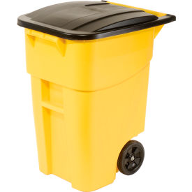 9W27 Brute Rollout 50 Gallon Large Mobile Container - Yellow with Lid