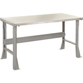 Flared Leg Workbench w/ Stainless Steel Square Edge Top, 48"W x 30"D, Gray