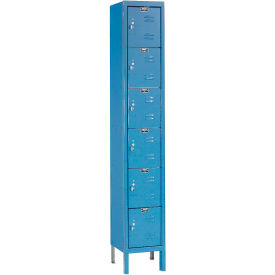 6-Tier 6 Door Premium Locker, 12"W x 15"D x 78"H, Blue, Unassembled