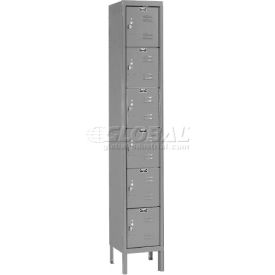 6-Tier 6 Door Premium Locker, 12"W x 18"D x 78"H, Dark Gray, Unassembled