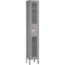 1-Tier 1 Door Heavy Duty Ventilated Locker, 18"W x 18"D x 78"H, Dark Gray, Unassembled