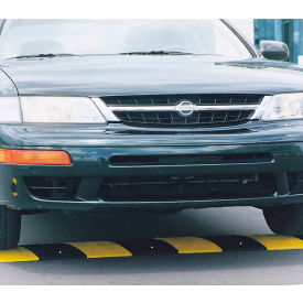 72" Rubber Speed Bump Black with Yellow Stripes